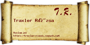Traxler Rózsa névjegykártya